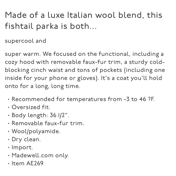 Madewell Wool Vancouver Parka - Picture 4 of 10